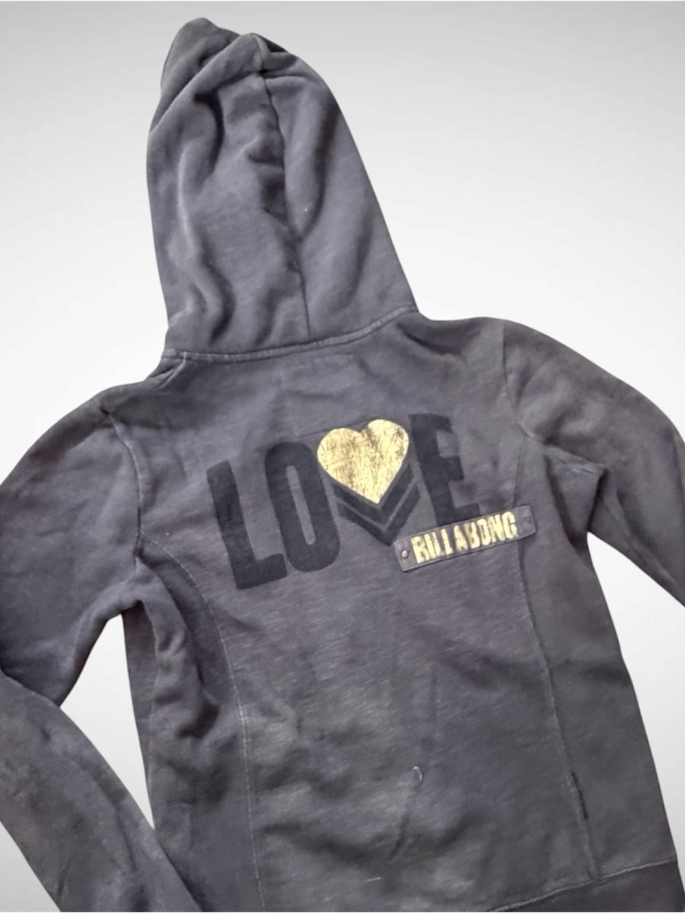 Y2K Billabong zip-up charcoal hoodie